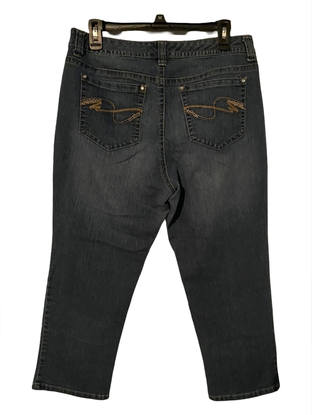 new directions Weekend Womens Plus Size Blue Capri Jeans Size 18W - Picture 2 of 5